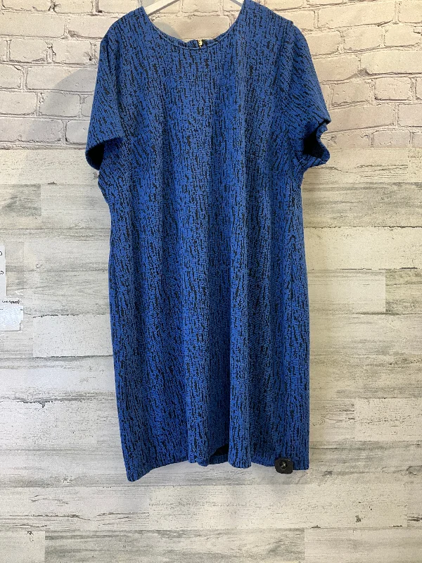 Dress Casual Midi By Premise In Blue, Size: 3x Stylish Animal Print Midi Dress