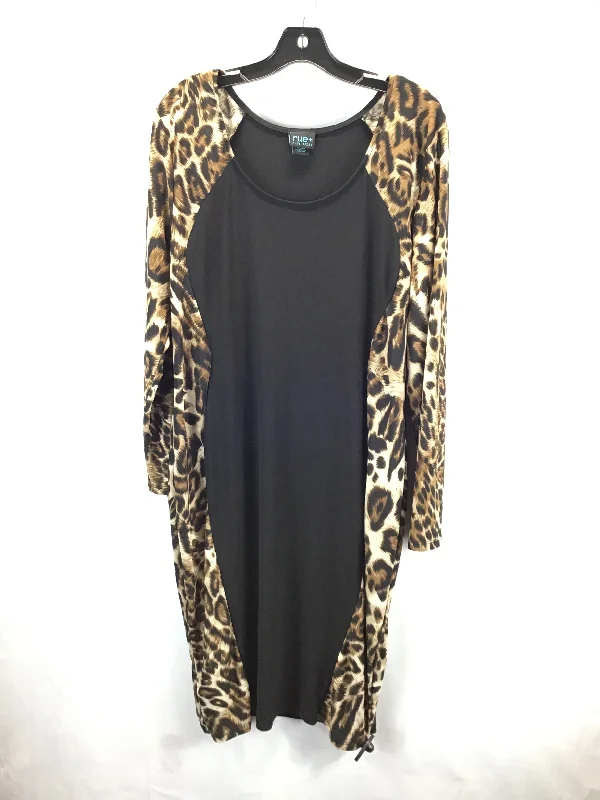 Dress Casual Midi By Rue 21 In Animal Print, Size: 3x Elegant V-Neck Midi Dress