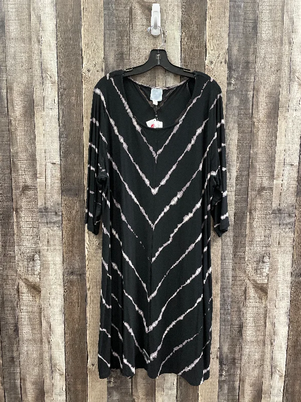 Dress Casual Midi By Sunday In Black, Size: 3x Comfortable Lace-Up Midi Dress