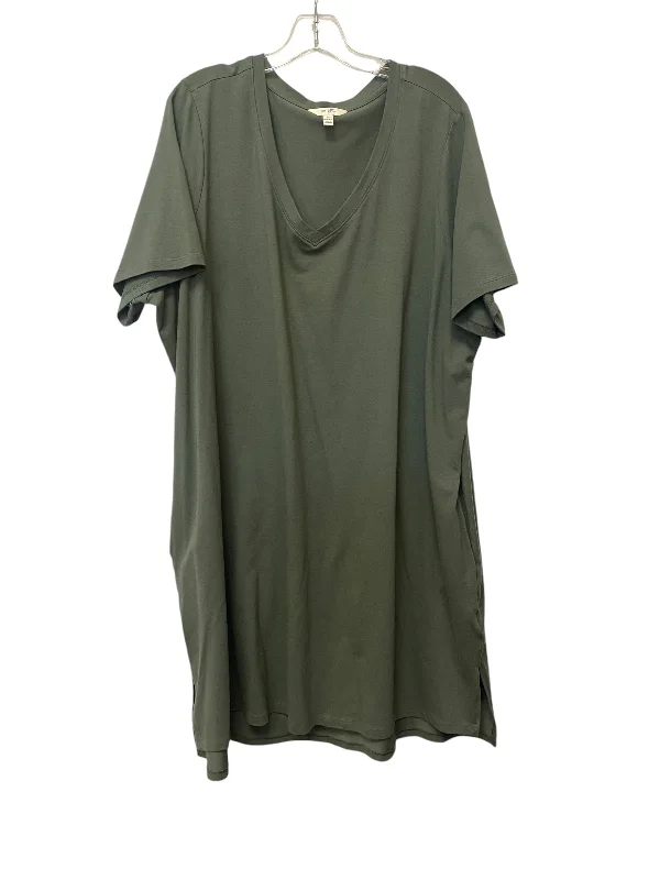 Dress Casual Midi By Terra & Sky In Green, Size: 2x Comfortable Button Front Midi Dress Dress Casual Midi By Terra & Sky In Green, Size: 2x Comfortable Button Front Midi Dress