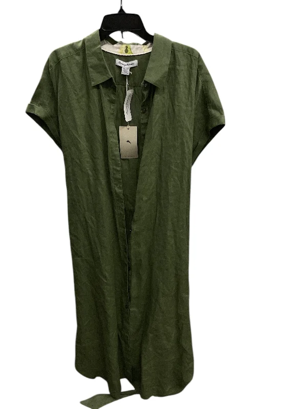 Dress Casual Midi By Tommy Bahama In Green, Size: 1x Stylish High-Waisted Midi Dress Dress Casual Midi By Tommy Bahama In Green, Size: 1x Stylish High-Waisted Midi Dress