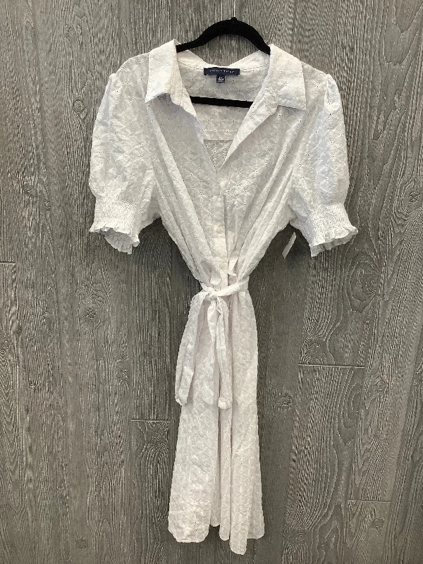 Dress Casual Midi By Tommy Hilfiger In White, Size: 1x Elegant Maxi-Midi Hybrid Dress Dress Casual Midi By Tommy Hilfiger In White, Size: 1x Elegant Maxi-Midi Hybrid Dress