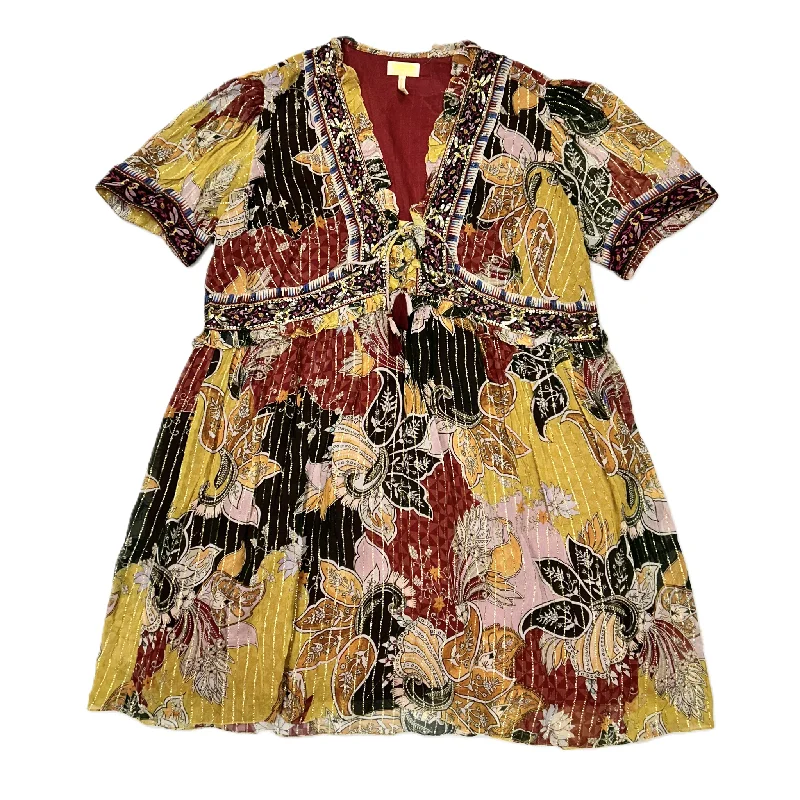 Dress Casual Midi By Verb In Multi-colored, Size: 3x Fashionable Floral Embroidery Midi Dress Dress Casual Midi By Verb In Multi-colored, Size: 3x Fashionable Floral Embroidery Midi Dress