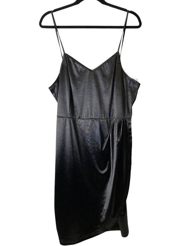Dress Party Midi By Cmc In Black, Size: 2x Trendy Mock Neck Midi Dress