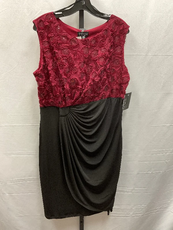 Dress Party Midi By En Focus In Black & Red, Size: 1x Chic Bohemian Midi Dress