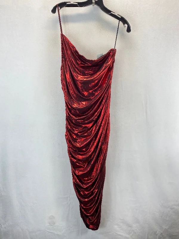 Dress Party Midi By Fashion Nova In Red, Size: 2x Elegant Sleeveless Midi Dress