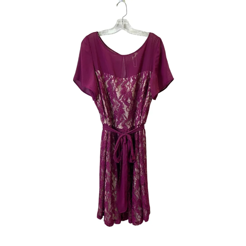 Dress Party Midi By Julian Taylor In Purple, Size:1X Trendy Off-Shoulder Button Midi Dress Dress Party Midi By Julian Taylor In Purple, Size:1X Trendy Off-Shoulder Button Midi Dress