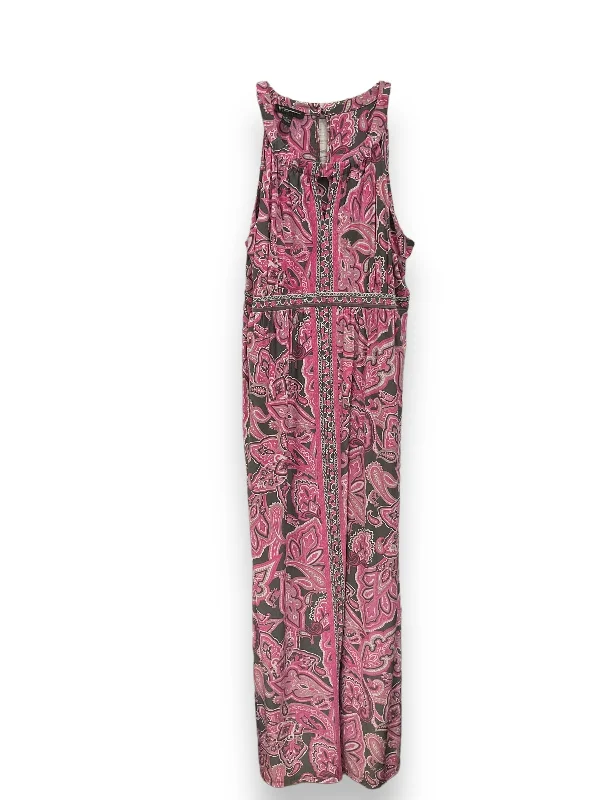 Grey & Pink Dress Casual Midi Inc, Size 3x Fashionable Plaid Midi Dress