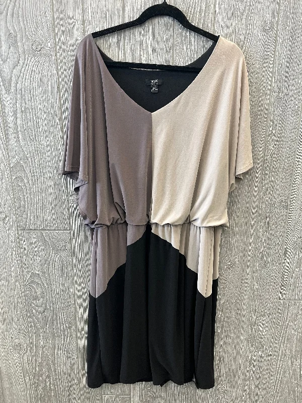 Multi-colored Dress Casual Midi Msk, Size 3x Cozy Ribbed Knit Midi Dress