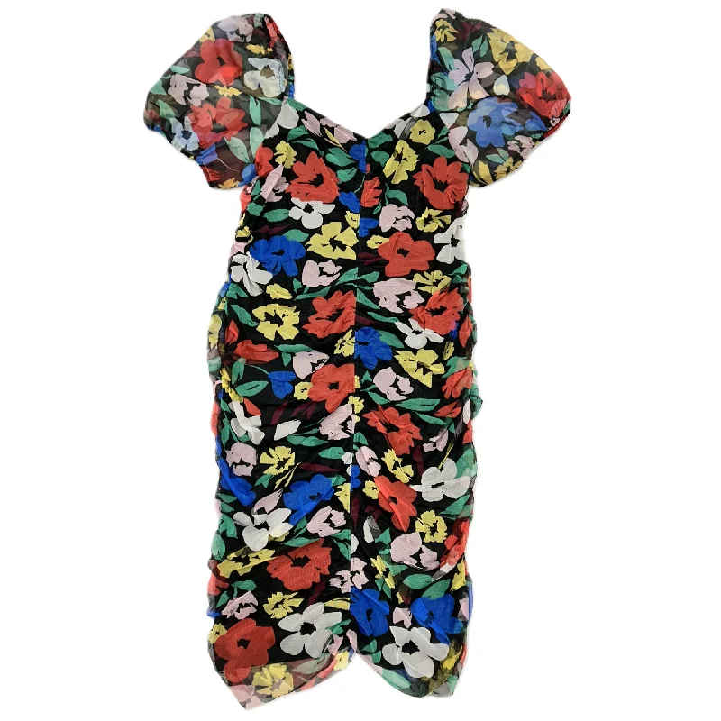 Multi-colored Dress Party Midi By Joy & Ash, Size: 1x Stylish Off-Shoulder Ruffle Dress