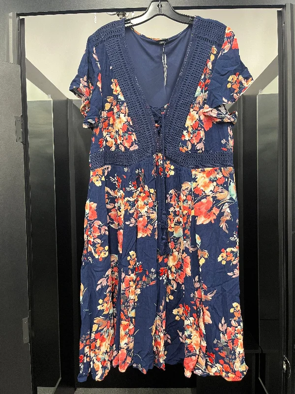 Navy Dress Casual Midi Torrid NWT, Size 1x Fashionable Pencil Midi Dress