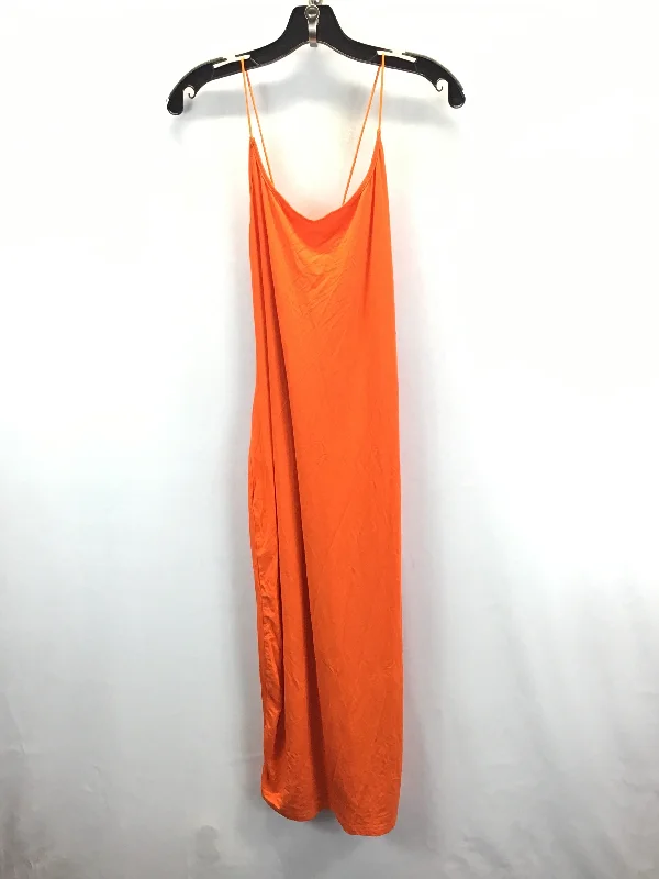 Orange Dress Casual Midi Shein, Size 1x Comfortable Short Sleeve Midi Dress