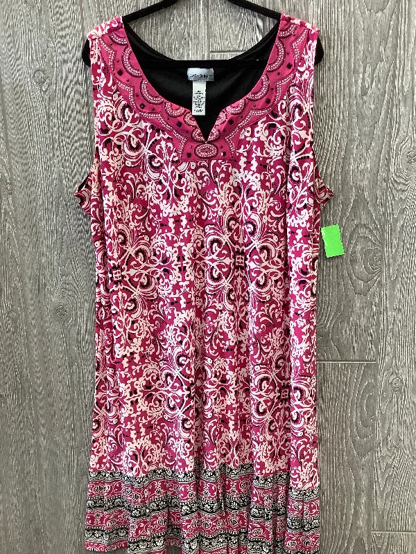 Pink Dress Casual Midi Catherines, Size 2x Fashionable High-Low Midi Dress