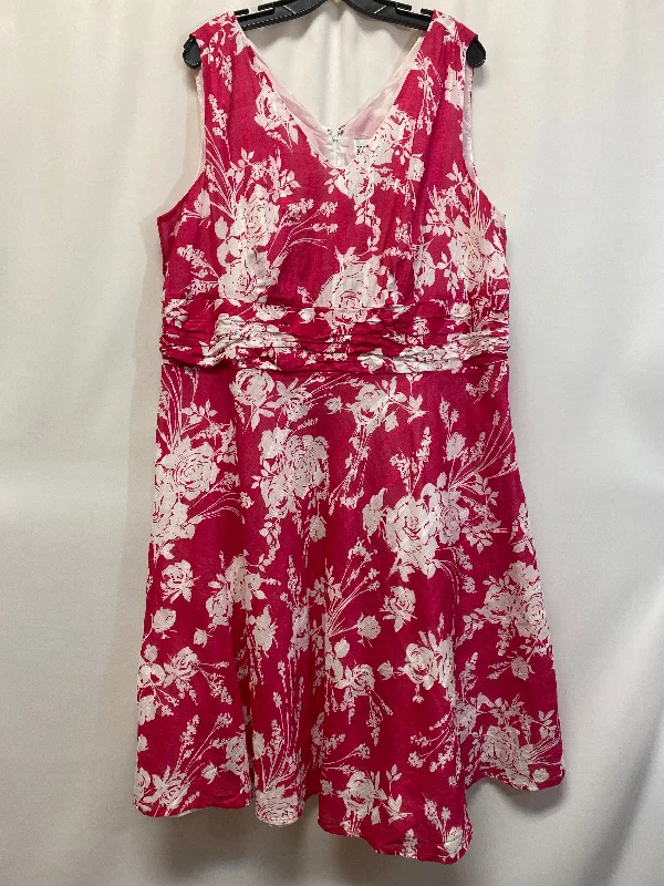 Pink Dress Casual Midi Robbie Bee, Size 2x Cozy Wide Strap Midi Dress