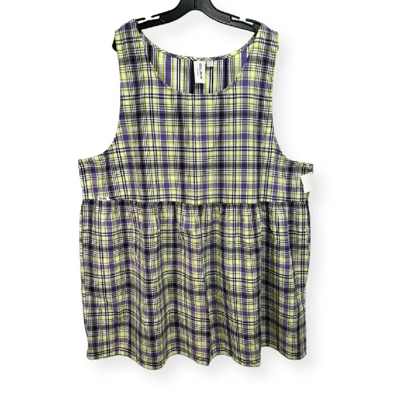 Plaid Pattern Dress Casual Midi Collusion, Size 1x Elegant Pleated Detail Midi Dress Plaid Pattern Dress Casual Midi Collusion, Size 1x Elegant Pleated Detail Midi Dress