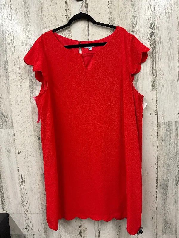 Red Dress Casual Midi She + Sky, Size 2x Cozy Spaghetti Strap Midi Dress