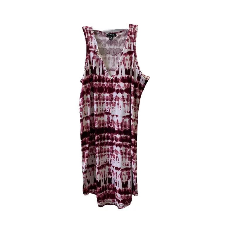 Tie Dye Print Dress Casual Midi By Rouge, Size: 2x Comfortable Lace-Up Midi Dress
