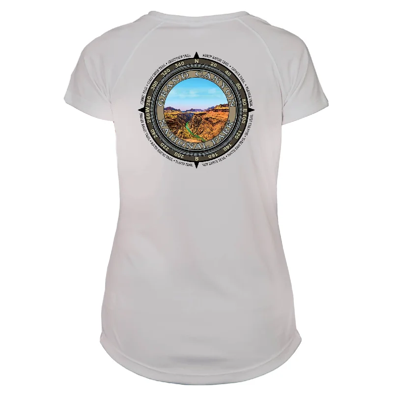 Retro Compass Grand Canyon National Park Microfiber Short Sleeve Women's T-Shirt-- Elasticated Padded Insulated Retro Compass Grand Canyon National Park Microfiber Short Sleeve Women's T-Shirt-- Elasticated Padded Insulated