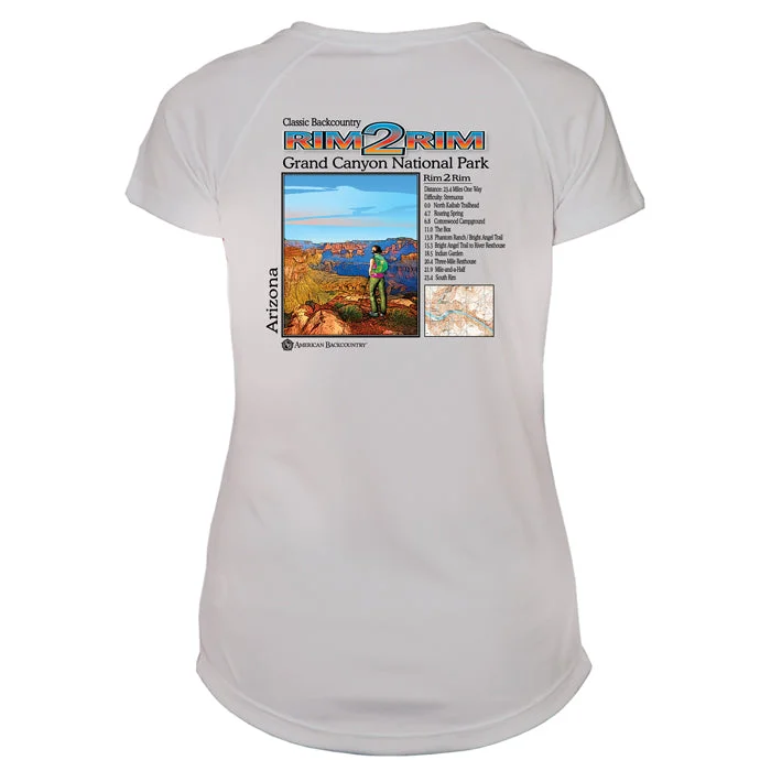 Rim 2 Rim Classic Mountain Microfiber Women's T-Shirt-- Zippered Front Buttoned Front Snap Front Rim 2 Rim Classic Mountain Microfiber Women's T-Shirt-- Zippered Front Buttoned Front Snap Front