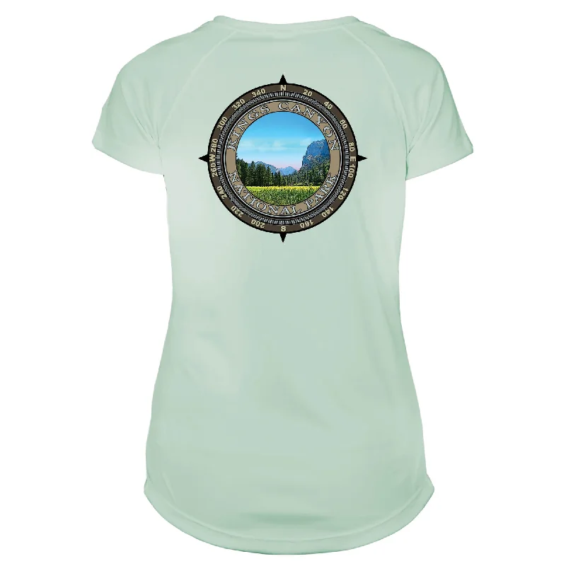 Retro Compass Kings Canyon National Park Microfiber Short Sleeve Women's T-Shirt-- Seamless Knitted Crochet Retro Compass Kings Canyon National Park Microfiber Short Sleeve Women's T-Shirt-- Seamless Knitted Crochet
