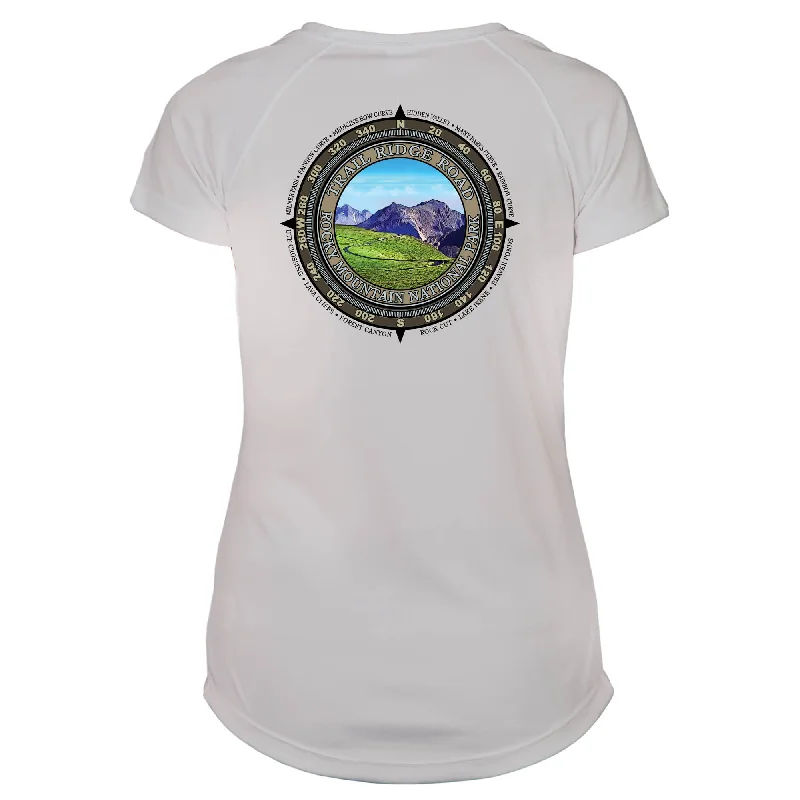Retro Compass Trail Ridge Road Microfiber Short Sleeve Women's T-Shirt-- Houndstooth Herringbone Solid Retro Compass Trail Ridge Road Microfiber Short Sleeve Women's T-Shirt-- Houndstooth Herringbone Solid