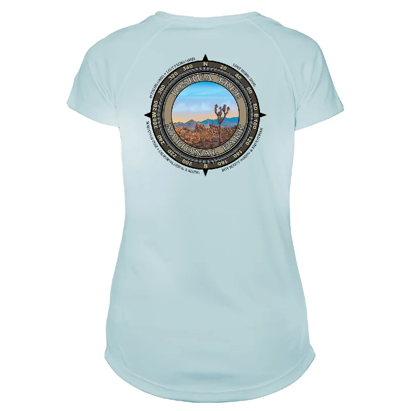 Retro Compass Joshua Tree National Park Microfiber Short Sleeve Women's T-Shirt-- Mesh Canvas Denim Retro Compass Joshua Tree National Park Microfiber Short Sleeve Women's T-Shirt-- Mesh Canvas Denim
