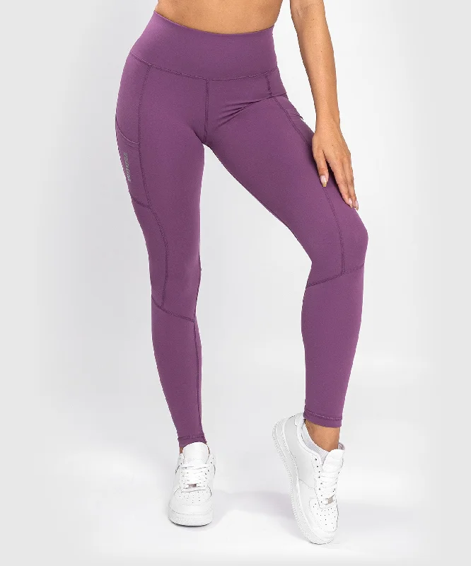 Venum Essential Performance Leggings - Dusky Orchid/Brushed Silver Trendy Sweat-Wicking Workout Leggings Venum Essential Performance Leggings - Dusky Orchid/Brushed Silver Trendy Sweat-Wicking Workout Leggings