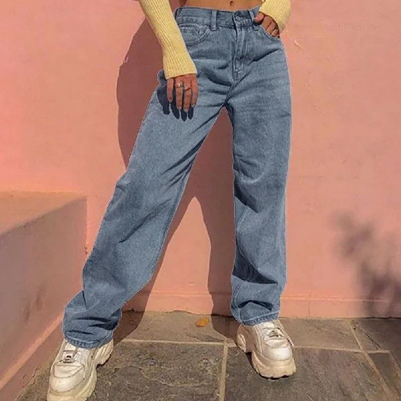 Women's Pants Straight Leg Jeans Ladies High Waist Loose Autumn Pants Casual Oversize Mom Trousers Streetwear Trousers fashionable trendy Women's Pants Straight Leg Jeans Ladies High Waist Loose Autumn Pants Casual Oversize Mom Trousers Streetwear Trousers fashionable trendy