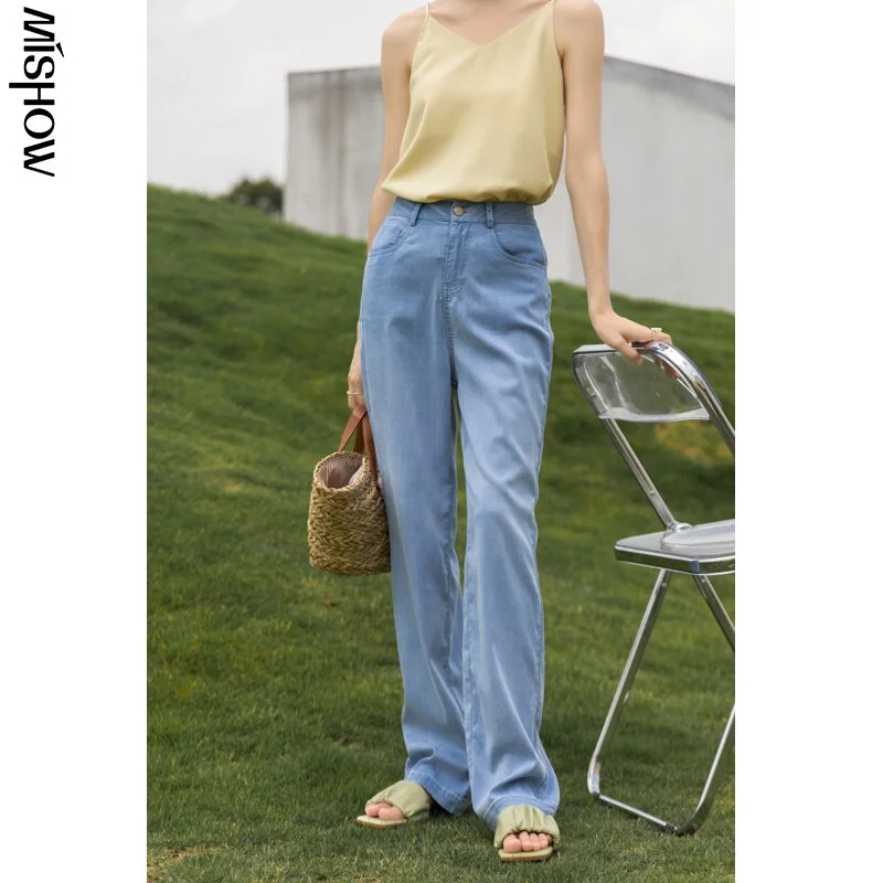 MISHOW 2022 Jeans For Women Summer Long Pants Casual Denim Streetwear High Waist Trousers Female Clothing MXA29K0036 Trousers Handmade Artisanal MISHOW 2022 Jeans For Women Summer Long Pants Casual Denim Streetwear High Waist Trousers Female Clothing MXA29K0036 Trousers Handmade Artisanal