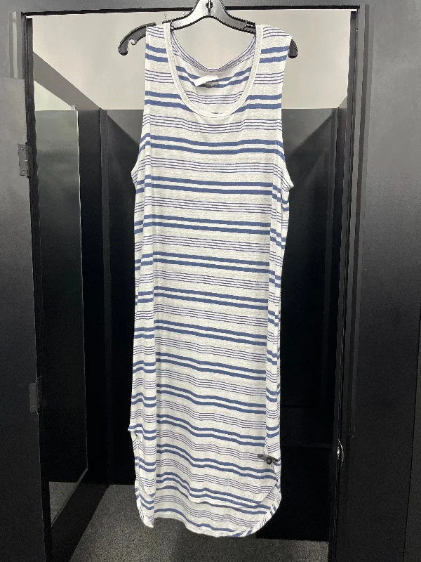 Striped Dress Casual Midi Aerie, Size 2x Elegant Pleated Sleeve Midi Dress